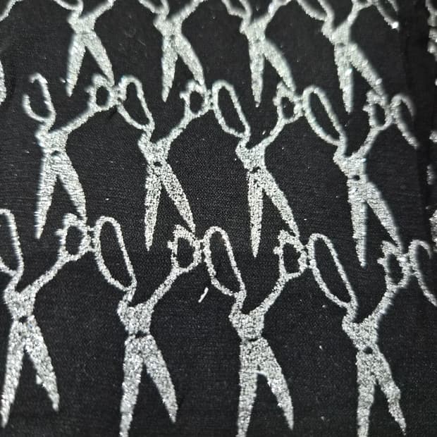 Boom Design 글리터 시저 패턴 블랙 팬티  스타킹