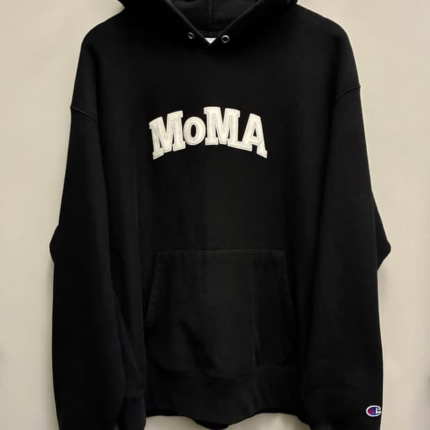(XL)챔피온 x MOMA 모마 리버스위브 스웻 후드티셔츠 블랙