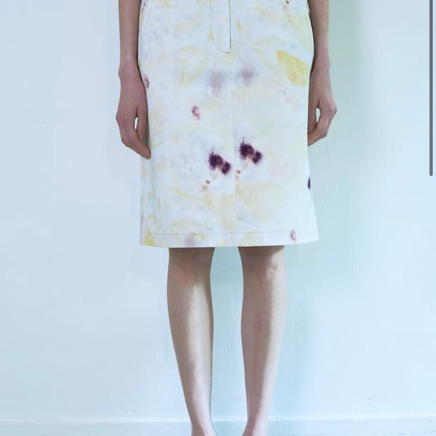 Teak 티크 COTTON DENIM SKIRT (LEAF IVORY)