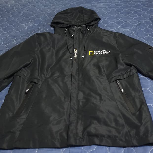 내셔널지오그래픽 후드 짚업 져지 자켓 블랙 (L)