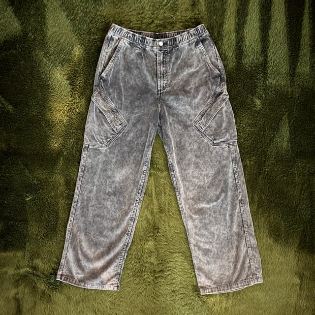 [L] 조던 플라이트 시카고 워시드 코듀로이 팬츠 블랙 그레이