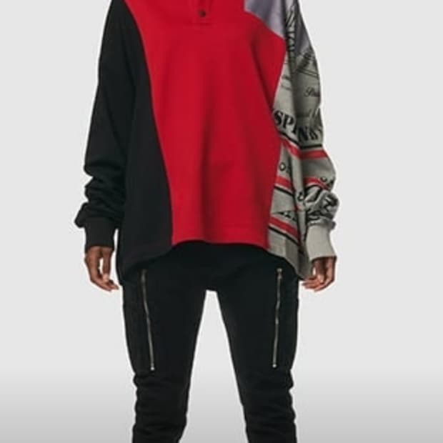 젠사이 배색 남녀겸용 오버핏 90~95 카라 긴팔티셔츠 