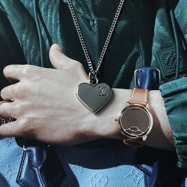 루이비통 LV 실버 하트 목걸이