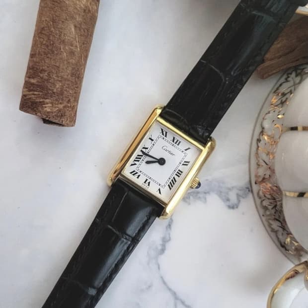 [특가상품]정품 까르띠에 프리 머스트 탱크 여성용 수동시계[감정서 포함]