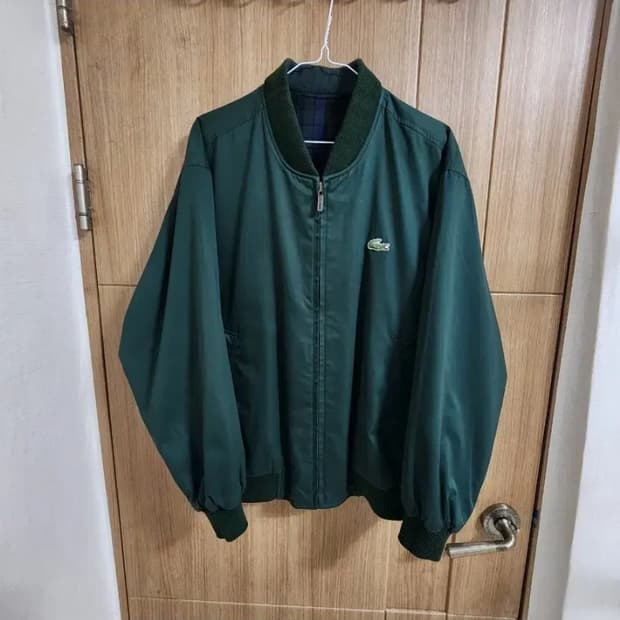 (100)라코스테 빈티지 울 리버서블 양면 점퍼