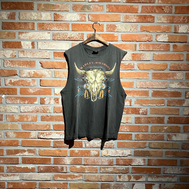 90s USA 빈티지 할리데이비슨 슬리브리스 나시