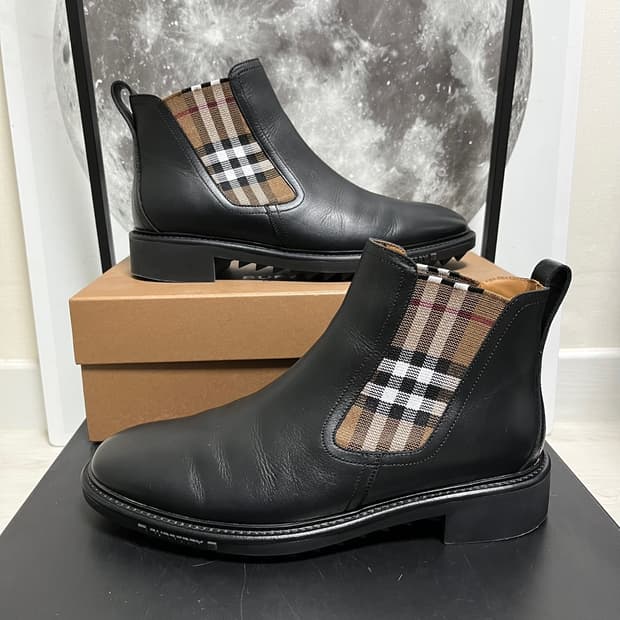 정품 41) 버버리 빈티지 체크 첼시 부츠 265~270