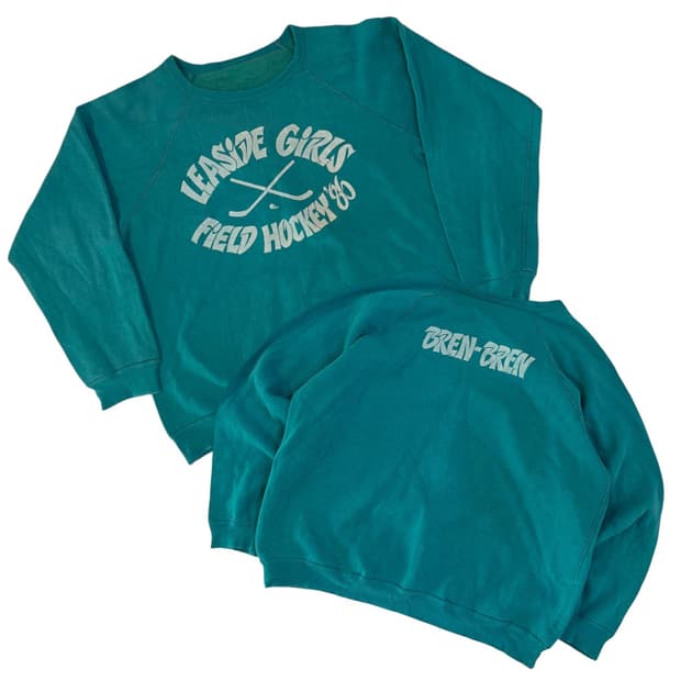 80s USA 빈티지 필드하키 맨투맨 스웻셔츠 에메랄드