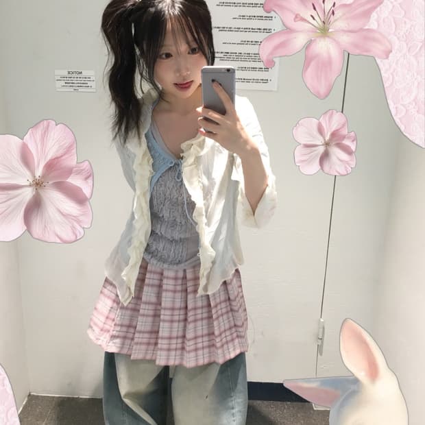 빈티지 핑크 소라 벚꽃 코디세트