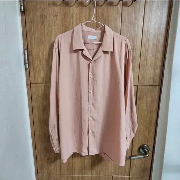 (L)아노블리어 루즈핏 오픈카라 텐셀 린넨 셔츠