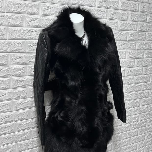 에고이스트 블루퍼 시어링 레더 코트