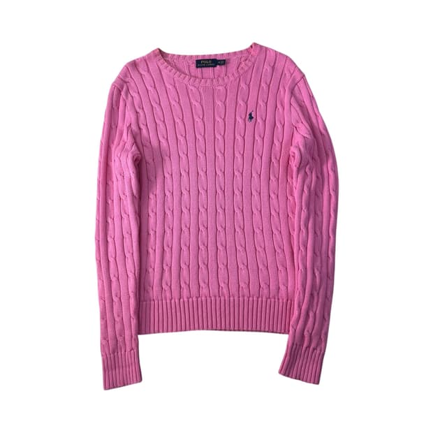 95 폴로랄프로렌 핑크 꽈배기 니트 