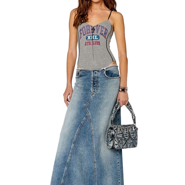 디젤(Diesel) 데파고 로우웨이스트 맥시 스커트 새상품