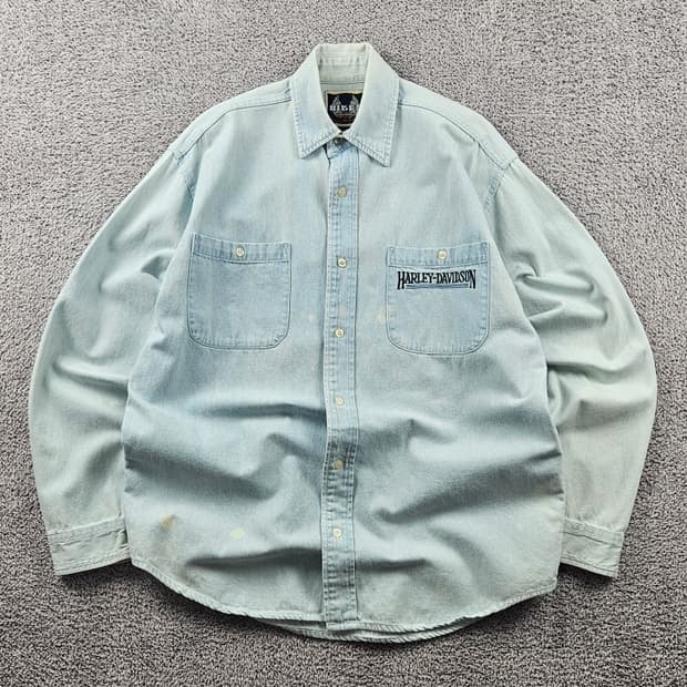 할리데이비슨 포켓 데님 바이커 셔츠 ( S ) / 9376