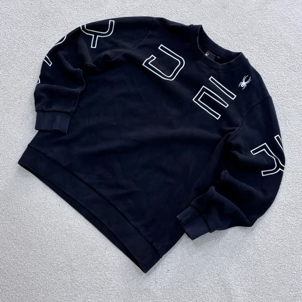 XL 스파이더 레터링 맨투맨 티셔츠 0408E1