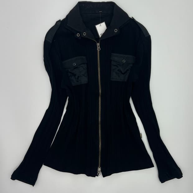 빈티지 우먼 슬림 핏 니트집업