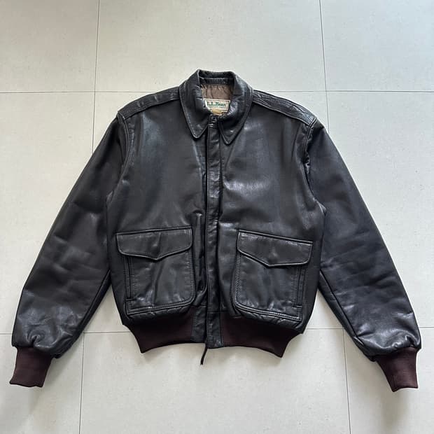 80s 엘엘빈 L.L.Bean 미국생산 A-2 고트스킨 가죽 자켓 42