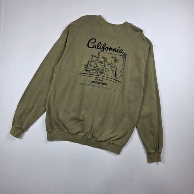 LUMBER 피그먼트  워싱 맨투맨 티셔츠