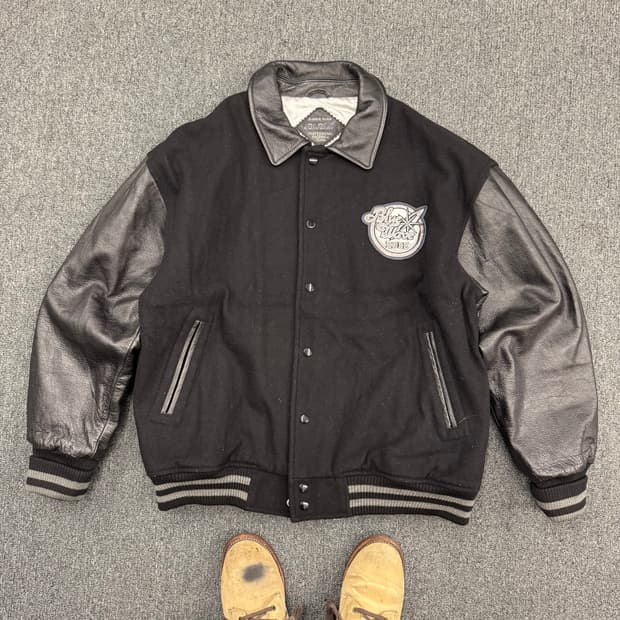 B-wave remix 빈티지 바시티자켓