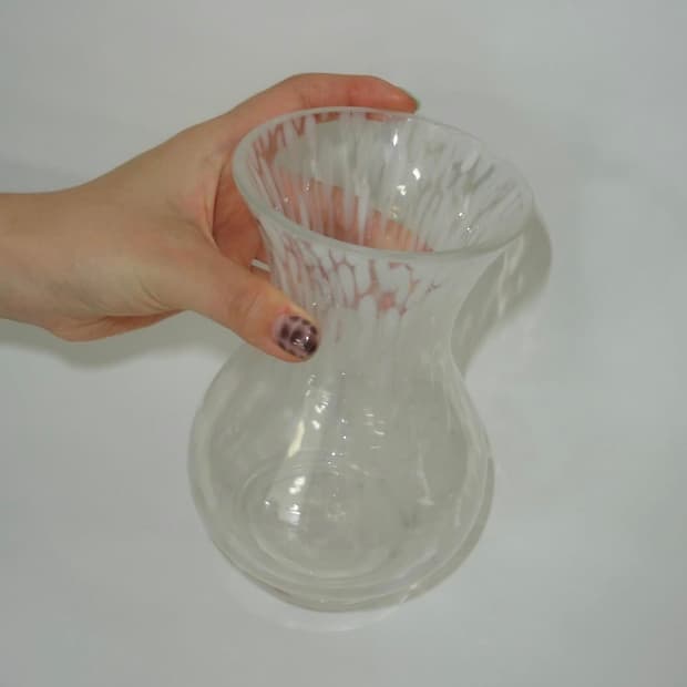 White wave vase  유리화병