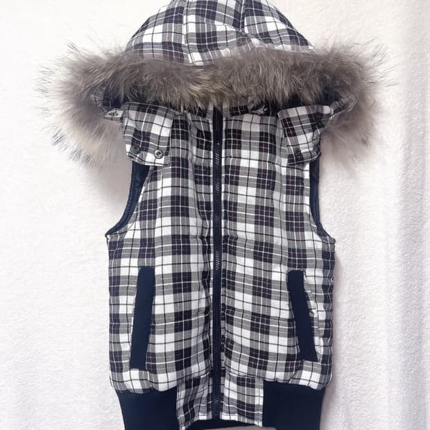 JPN Y2k 오네갸루 펑크 체그 패딩조끼 