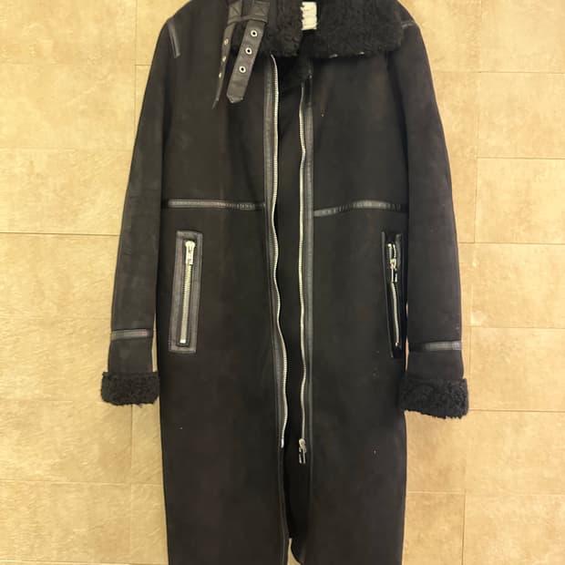 자라 여성 무스탕 롱 코트 M