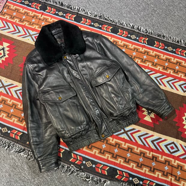 빈티지 양털,양가죽 100% 천연 무스탕자켓