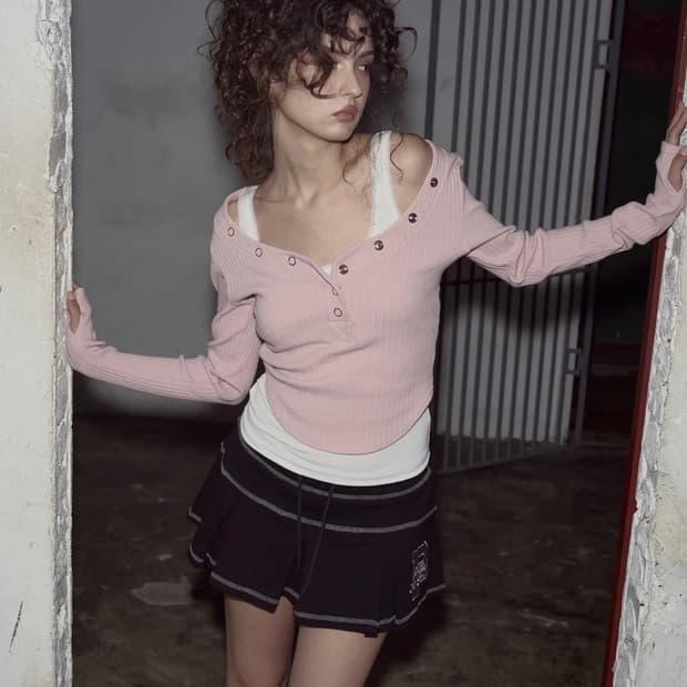 플리즈노팔로우 플노팔 Bunny Snap Button Top ( Ver.