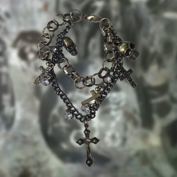 vintage cross funk chain bracelet