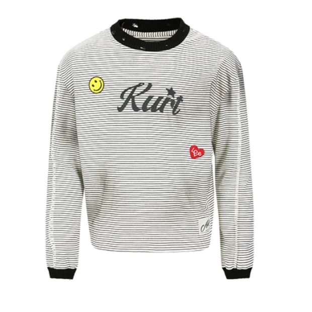 [L] 앤더슨벨 커트 스트라이프 롱슬리브 티셔츠