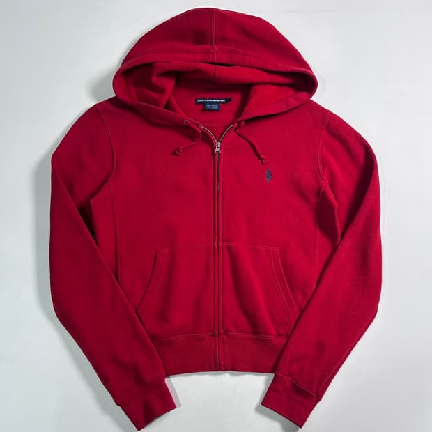 폴로 랄프로렌 레드 후드집업 