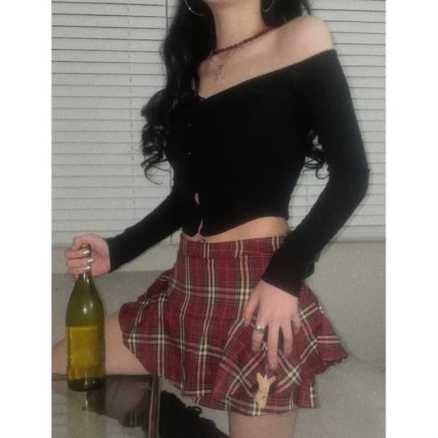 Check frill skirt pt