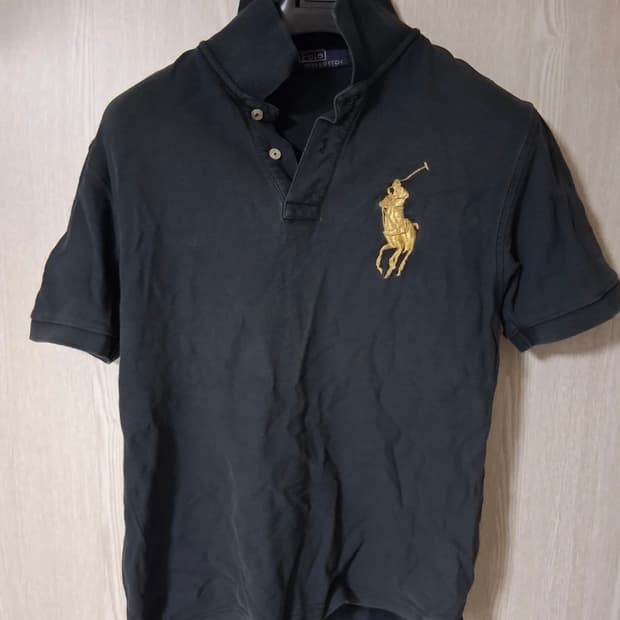 정품 폴로랄프로렌 빅포니 황금 카라 반팔티 M