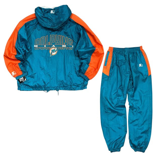 ✨ (새상품 세트) NFL 스타터 마이애미 돌핀스 바람막이 자켓