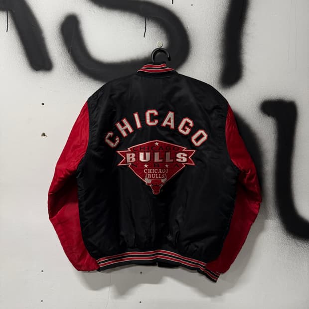 VTG 빈티지 올드스쿨 NBA 시카고 불스 빅 패치 퀼팅 바시티 자켓