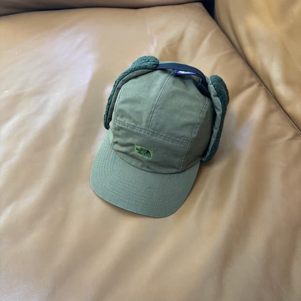 나나미카 노스페이스 퍼플라벨 이어플랩 볼캡 모자 카키