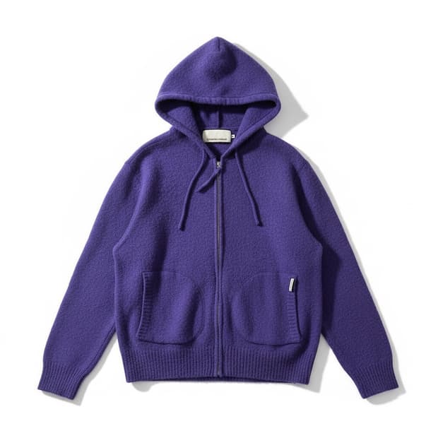 Thevinylhouse knit zipup purple S