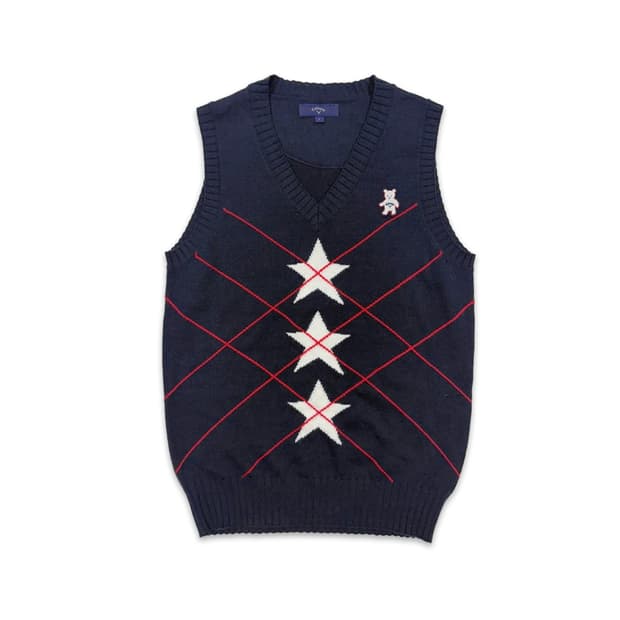 빈티지 callaway 네이비 스타 니트 베스트