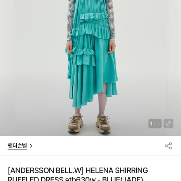 HELENA SHIRRING RUFFLED DRESS 