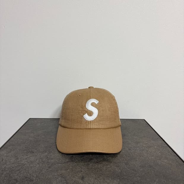 (OS) 슈프림 S로고 볼캡 모자 라탄 탄 베이지