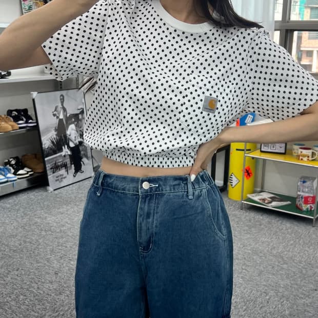 (WOMEN)칼하트 크롭 반팔-M290