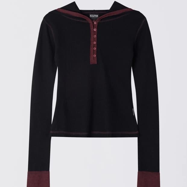 스컬프터 Heather Hoodie Tee Black