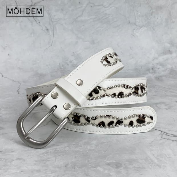 [Unisex] 호피 다이아 송치 웨스턴 벨트