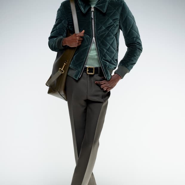 톰포드 퀄티드 벨벳 그린 봄버 블루종 자켓