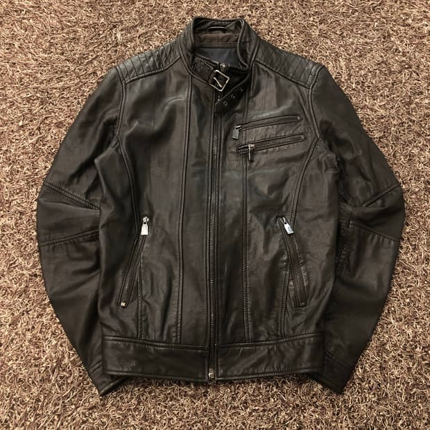 자라 고트스킨 염소가죽 바이커 레더 가죽 자켓