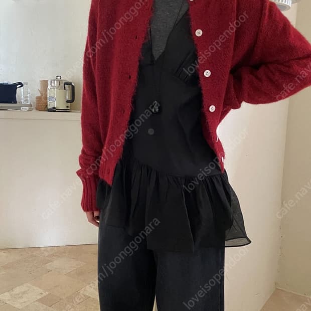 인더모드 inthemode 레이어드 프릴나시,캐롤 가디건