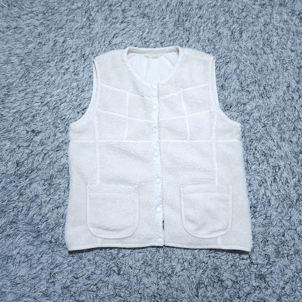 팬텀골프)90 여자 아이보리 방풍패딩조끼 양털조끼 / 왕눈이샵