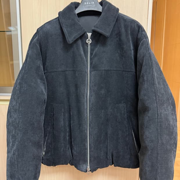 솔리드옴므 24fw 코듀로이 패딩 48 블랙