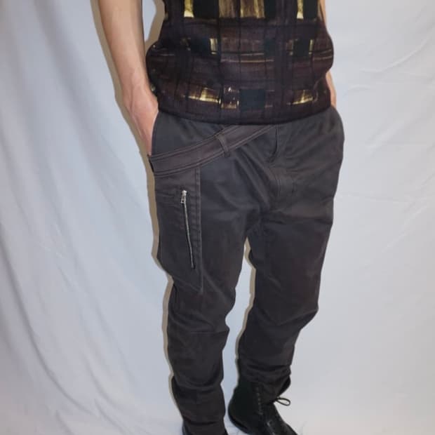 헬무트 랭 웨스트 밴드 지퍼 팬츠