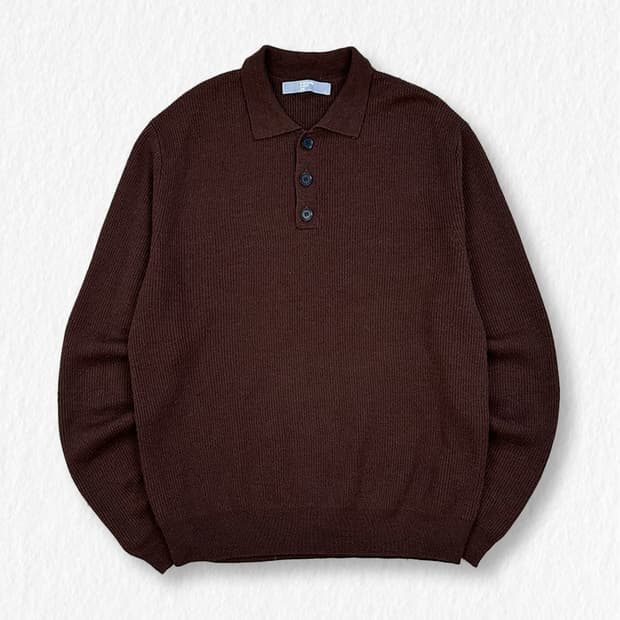 에잇세컨즈 카라 니트 브라운